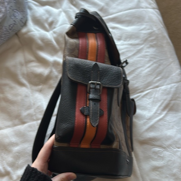 Coach Hudson Backpack in Signature Canvas with Varsity Stripe - Picture 2 of 8